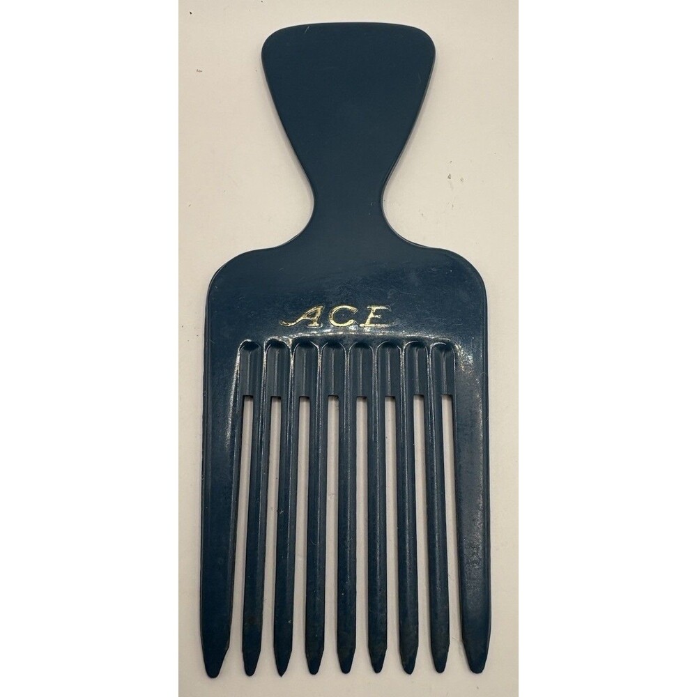 Vintage ACE Green Hair Pick Afro Comb Wide Tooth 6” Barber Styling Tool